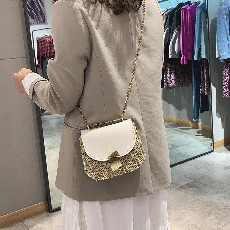 Straw crossbody bag